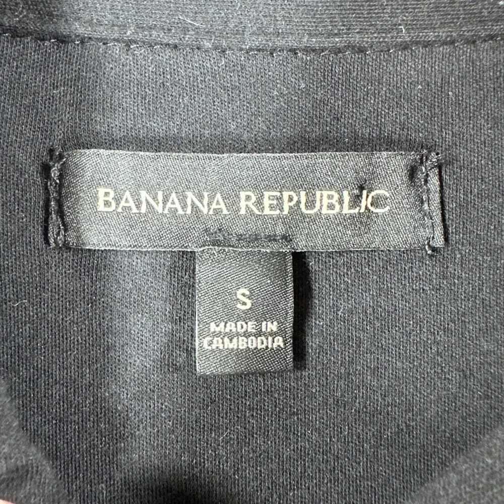 Banana Republic Polo Shirt Mens S Small Black Luxe Touch Cotton Short Sleeve NWT